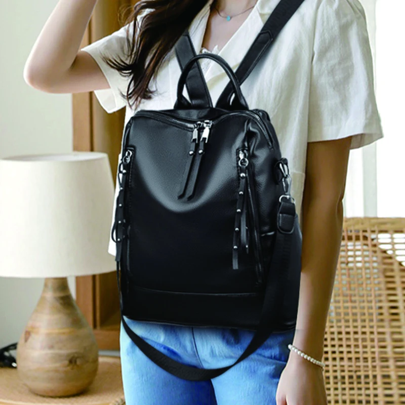 Vintage Women's Leather Backpack Solid Color Feminina Bagpack High Quality Waterproof Travel Rucksack Ladies Anti Theft Mochila
Vintage Women's Leather Backpack Solid Color Feminina Bagpack High Quality Waterproof Travel Rucksack Ladies Anti Theft Mochila