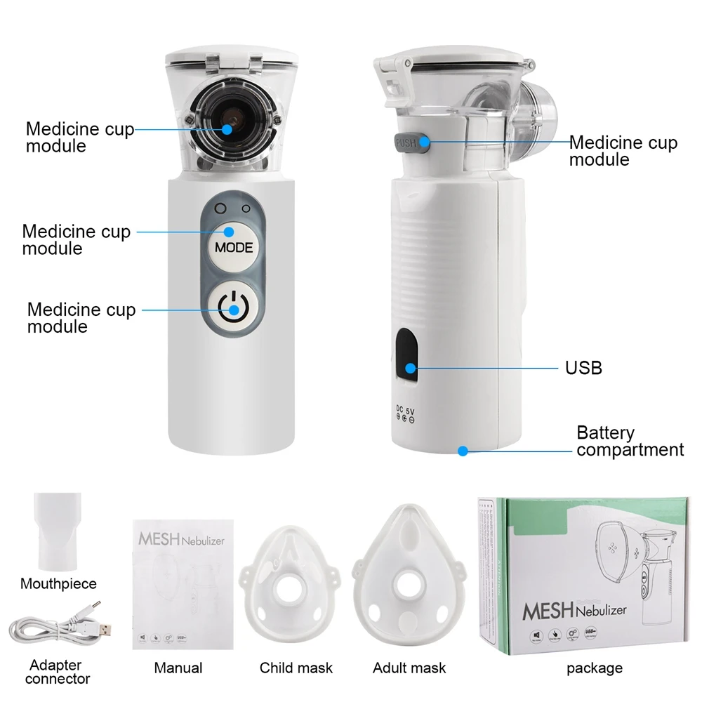Mini Mesh Nnebulizer Portable Handheld Inhale Nebulizer Silent Atomizer For Baby Adult Kids Daily Use Humidifier Nebulizador
Mini Mesh Nnebulizer Portable Handheld Inhale Nebulizer Silent Atomizer For Baby Adult Kids Daily Use Humidifier Nebulizador