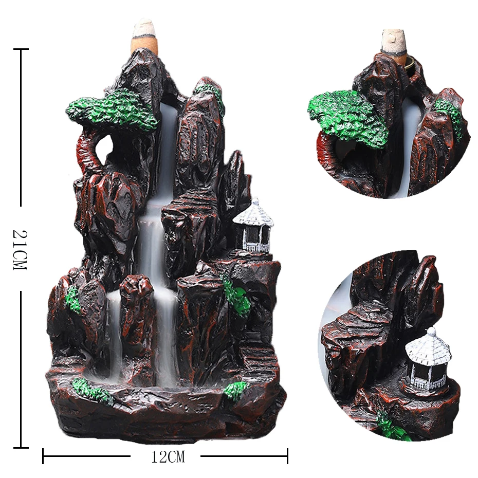 Waterfall Zen Incense Burner Multi style Mountains River Fountain Backflow Aroma Smoke Censer Holder Office Home Unique Crafts
Waterfall Zen Incense Burner Multi style Mountains River Fountain Backflow Aroma Smoke Censer Holder Office Home Unique Crafts