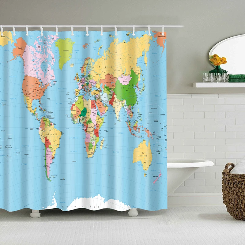 World Map Shower Curtain Drop Shipping Bath Curtain Shower Waterproof Bathroom Curtain
World Map Shower Curtain Drop Shipping Bath Curtain Shower Waterproof Bathroom Curtain