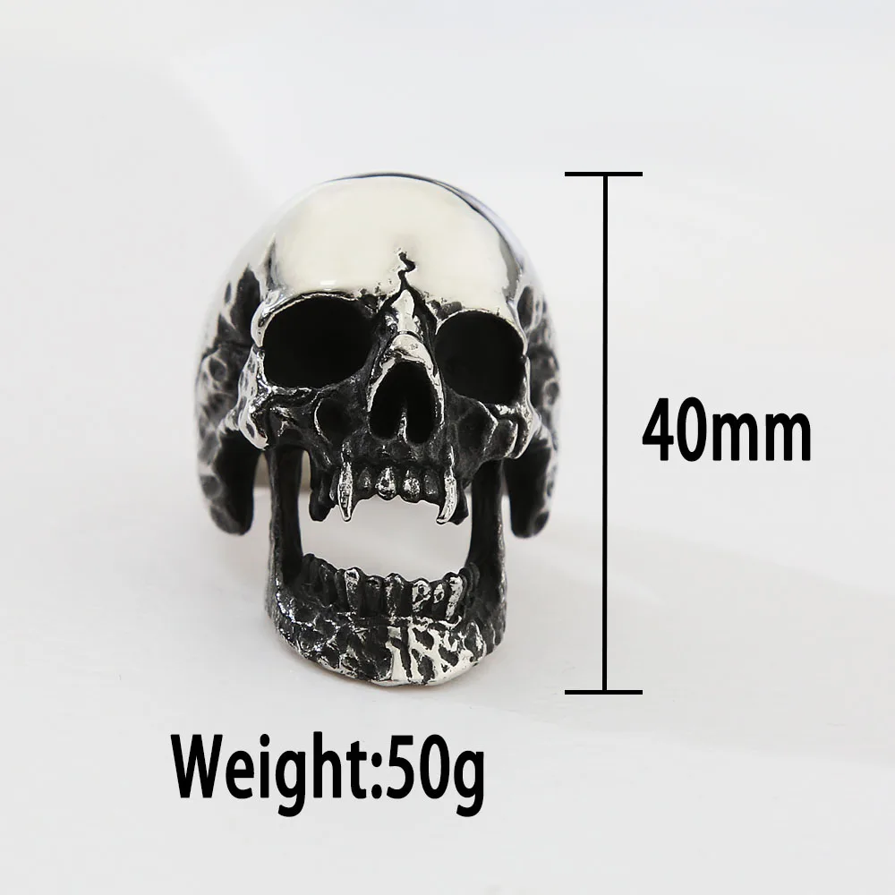 High Polish Gothic Vampire Skull Ring Heavy Skull Mens Stainless Steel Biker Rings Punk Motorcyclist Jewelry Gift Size 7-15
High Polish Gothic Vampire Skull Ring Heavy Skull Mens Stainless Steel Biker Rings Punk Motorcyclist Jewelry Gift Size 7-15