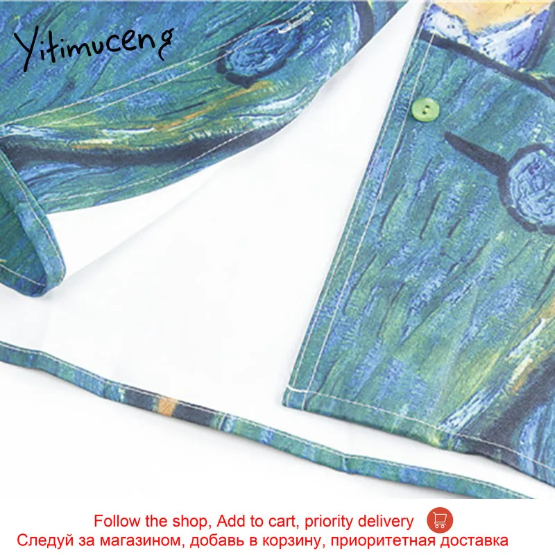 Yitimuceng Print Hand-Painted Blouse Women Shirt Loose New Spring 2021 Fashion Clothes Long Sleeve Notched Single Breasted Tops
Yitimuceng Print Hand-Painted Blouse Women Shirt Loose New Spring 2021 Fashion Clothes Long Sleeve Notched Single Breasted Tops