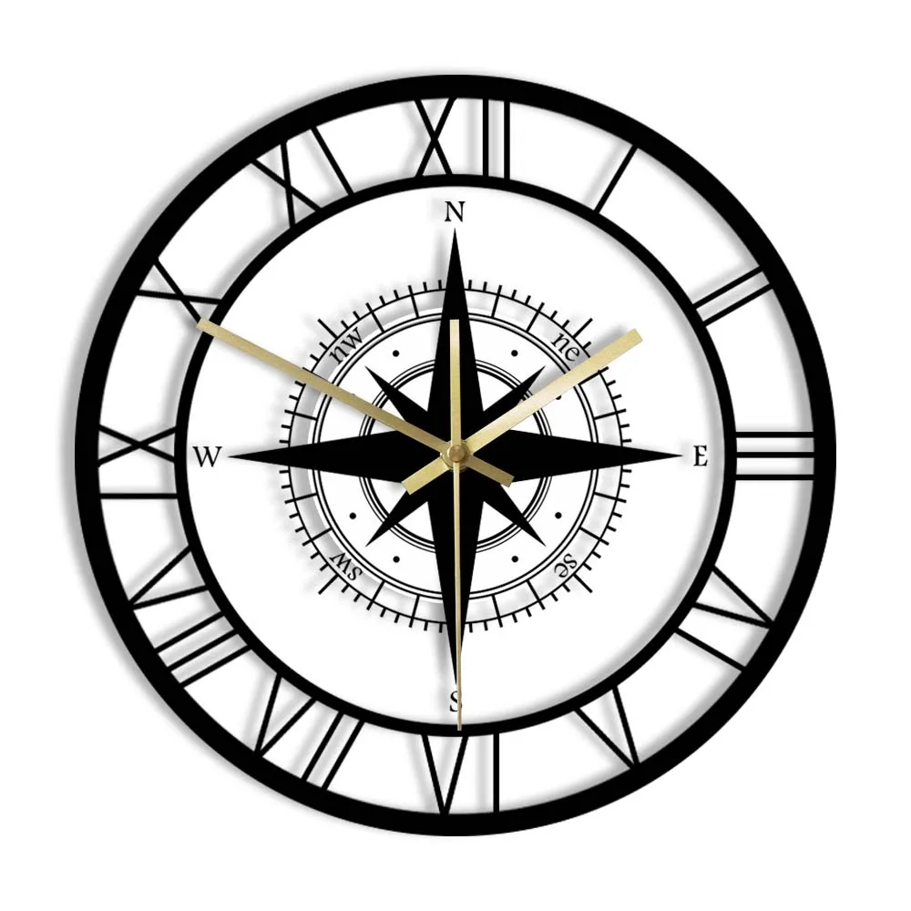 Black Wind Rose Compass Exclusive Silent Wall Clock Direction Map Nautical Home Décor Traveller Interior Design Retro Wall Watch
Black Wind Rose Compass Exclusive Silent Wall Clock Direction Map Nautical Home Décor Traveller Interior Design Retro Wall Watch