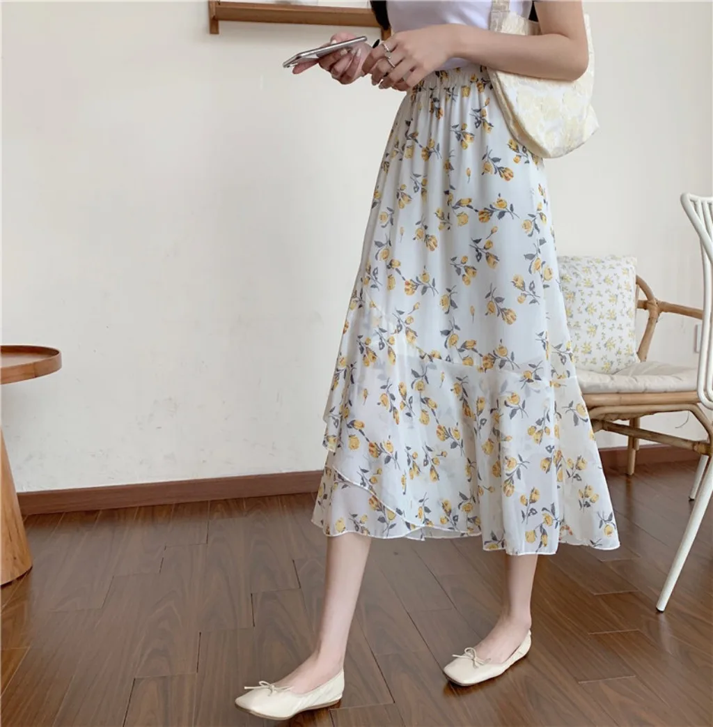 A Line High Waist Skirt 2021 New All Match Sag Loose Mid Length Maxi Chiffon Floral Skirt Female Summer DS180
A Line High Waist Skirt 2021 New All Match Sag Loose Mid Length Maxi Chiffon Floral Skirt Female Summer DS180