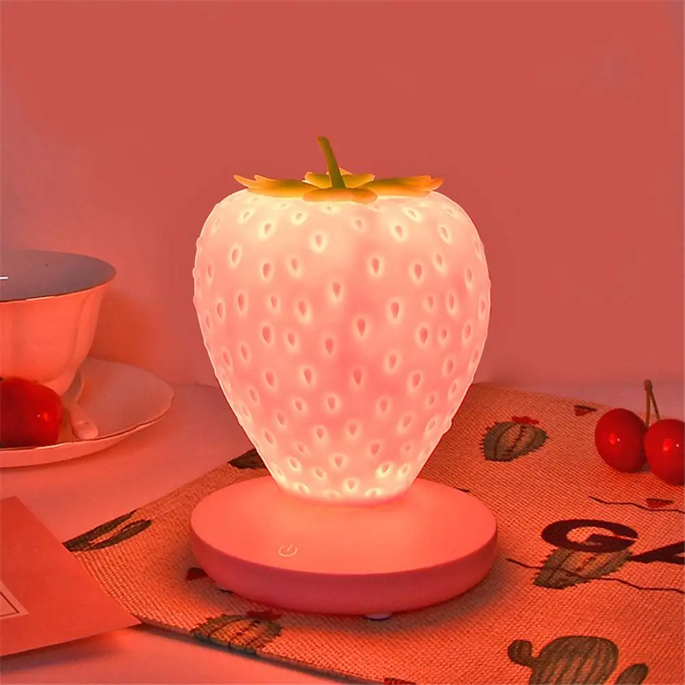 Home Night Lamp Creative LED Silicone Eye Protection Strawberry Night Light Bedside Decoration Atmosphere Lamp Smart Night Light
Home Night Lamp Creative LED Silicone Eye Protection Strawberry Night Light Bedside Decoration Atmosphere Lamp Smart Night Light