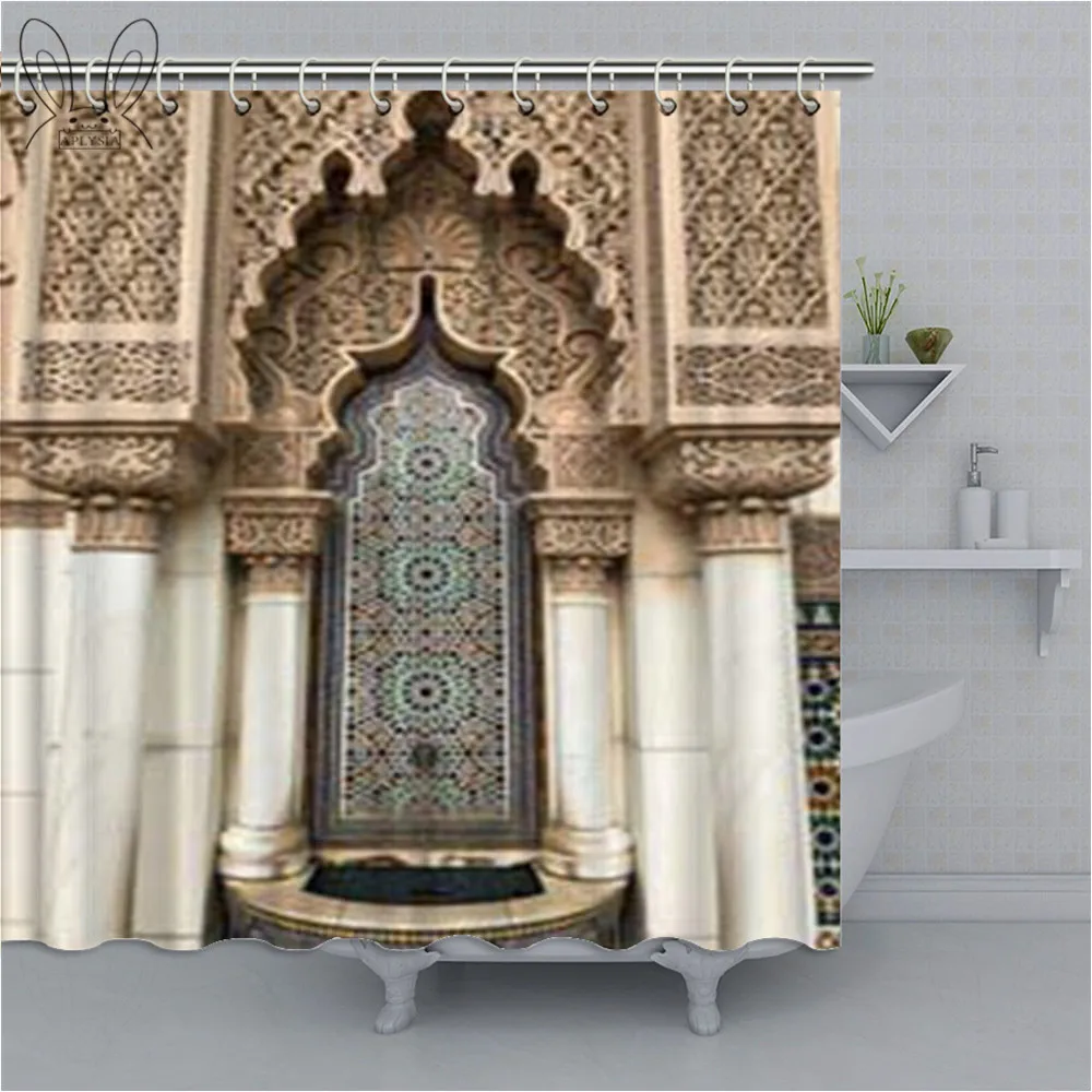 

Марокканская декоративная душевая занавеска, винтажный строительный Фотофон, комплект душевой занавески для ванной комнаты