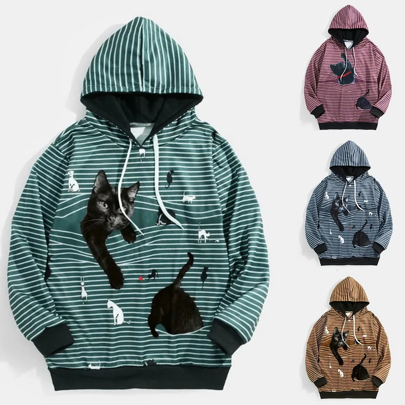 Striped Print Fashion Casual Long-sleeved Loose Pullover Retro Classic Black White Striped V-neck Hoodies Men Tops Dropship
Striped Print Fashion Casual Long-sleeved Loose Pullover Retro Classic Black White Striped V-neck Hoodies Men Tops Dropship