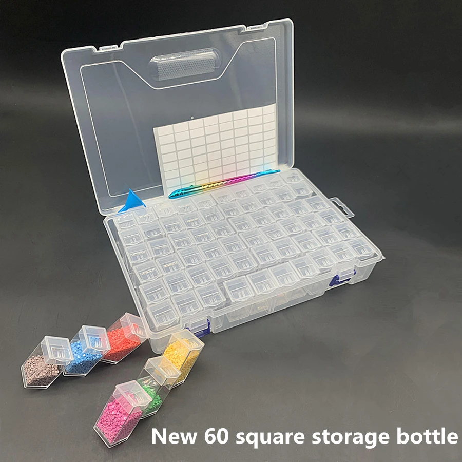 NEW 60/56 Bottles diamond painting storage box, portable bead storage box 60pcs container diamond painting accessories
NEW 60/56 Bottles diamond painting storage box, portable bead storage box 60pcs container diamond painting accessories