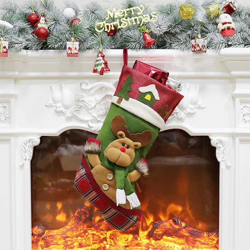 New Year Christmas Stocking Sack Xmas Gift Candy Bag Christmas Decorations for Home Navidad Sock Christmas Tree Decorations
New Year Christmas Stocking Sack Xmas Gift Candy Bag Christmas Decorations for Home Navidad Sock Christmas Tree Decorations