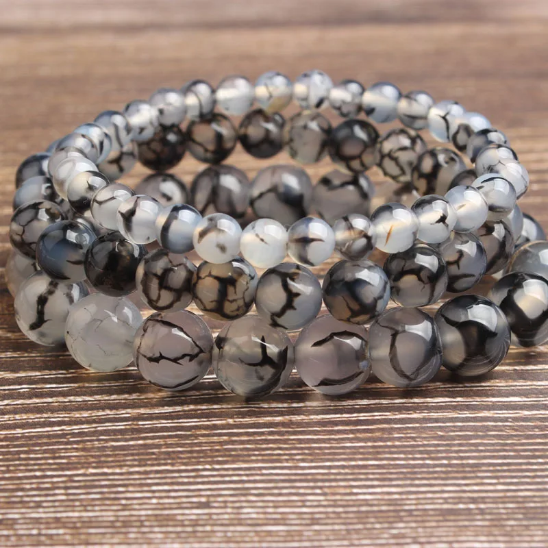 Natural Bracelet Black White Dragon Pattern Agate Stone Beads Bracelet Bangle For DIY Jewelry Women And Men Amulet Accessories
Natural Bracelet Black White Dragon Pattern Agate Stone Beads Bracelet Bangle For DIY Jewelry Women And Men Amulet Accessories
