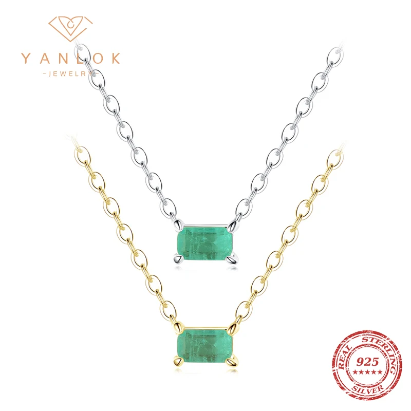 YANLOK из натурального серебра 925 пробы Изысканная турмалиновая цепочка Параиба
