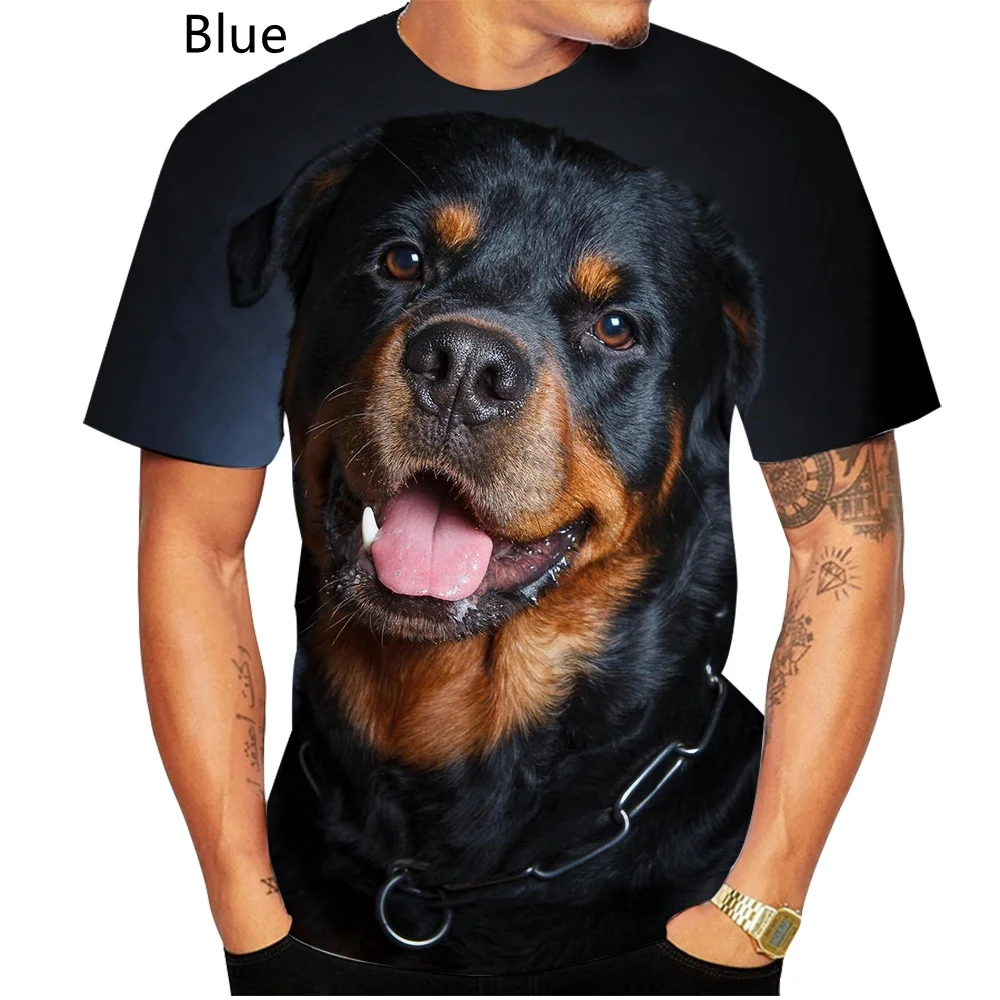 2021 новый дизайн футболка с 3D принтом милой собаки ротвейлера забавные стильные