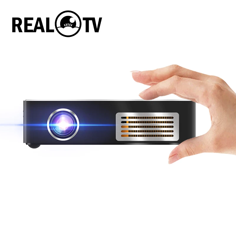 Портативный DLP проектор Real TV C9 Plus 4K Android 7 1 Wi Fi Bluetooth умный тачпад светодиодный для