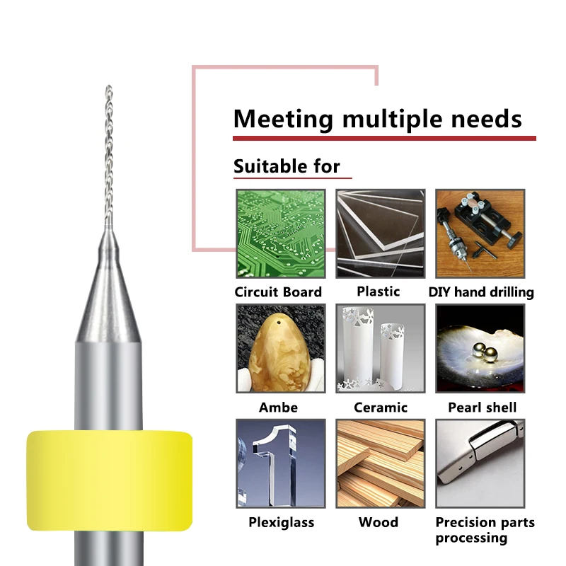 XCAN 10 шт./компл. 0 5 мм карбидные сверла для печатной платы мини с ЧПУ сверления