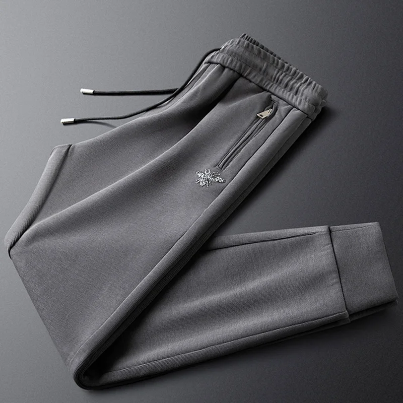 Gray slim bee laminated knit pants men's waistband fall/winter men's casual sports sweatpants tide
Gray slim bee laminated knit pants men's waistband fall/winter men's casual sports sweatpants tide