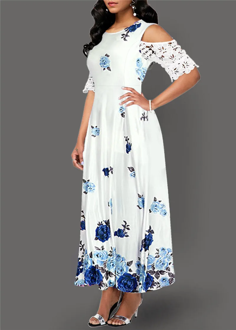 Summer Dress Women 2020 Casual Plus Size Slim Floral Print Ball Gown Maxi Dress Elegant Sexy Off Shoulder Lace Long Party Dress
Summer Dress Women 2020 Casual Plus Size Slim Floral Print Ball Gown Maxi Dress Elegant Sexy Off Shoulder Lace Long Party Dress