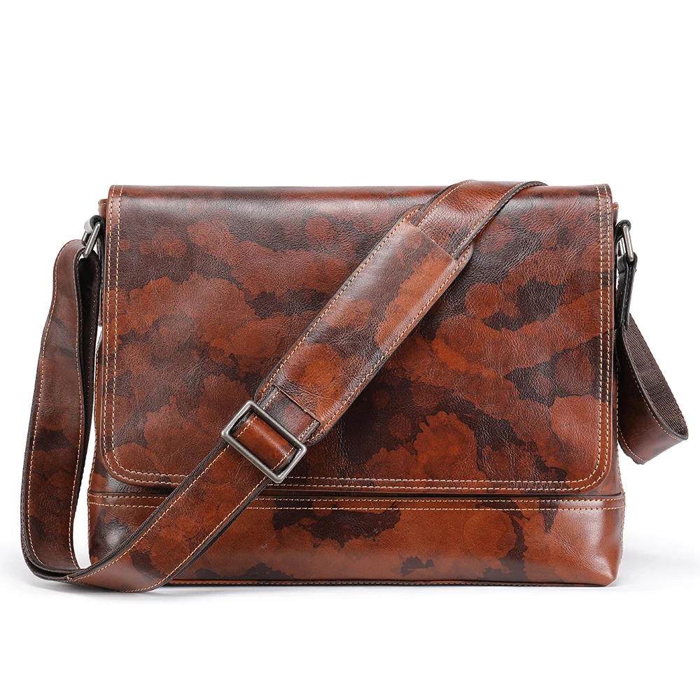 Leather Shoulder Messenger Bag Retro Business Wear-resistant Cowhide Shoulder Bag Men's Cowhide Bag Cover Messenger Bag 
Leather Shoulder Messenger Bag Retro Business Wear-resistant Cowhide Shoulder Bag Men's Cowhide Bag Cover Messenger Bag