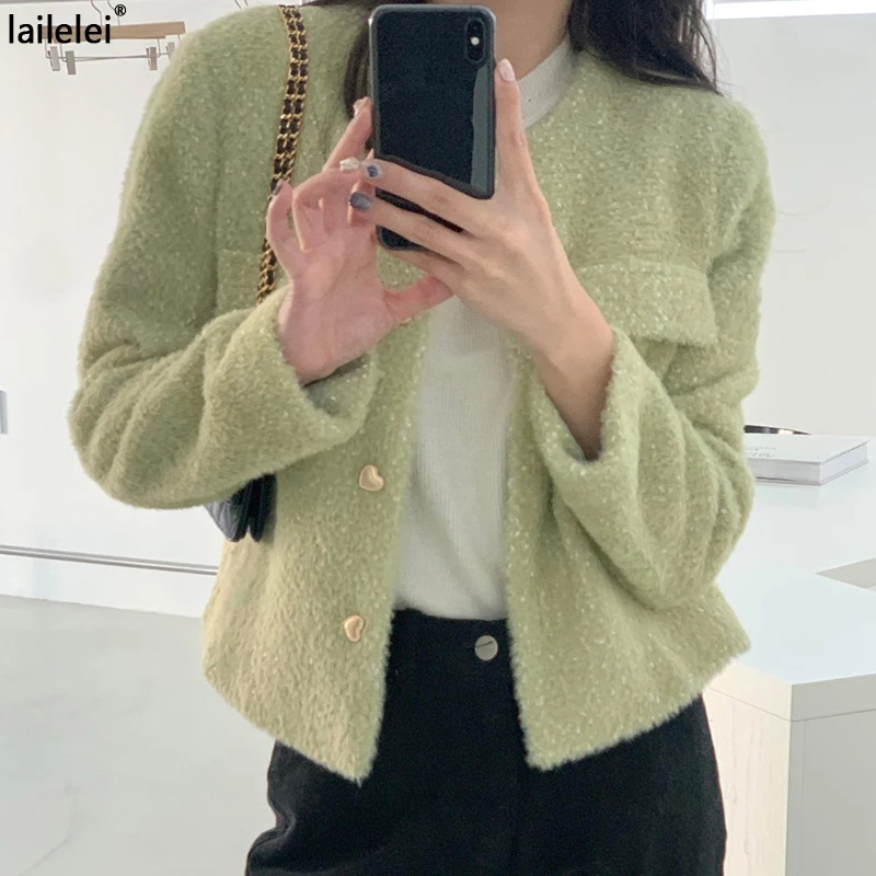 Love Button Cropped Jacket Long Sleeve Winter Wool Coat Women Harajuku Pink Korean White Green Fall 2021 Warm Veste Femme Jassen
Love Button Cropped Jacket Long Sleeve Winter Wool Coat Women Harajuku Pink Korean White Green Fall 2021 Warm Veste Femme Jassen