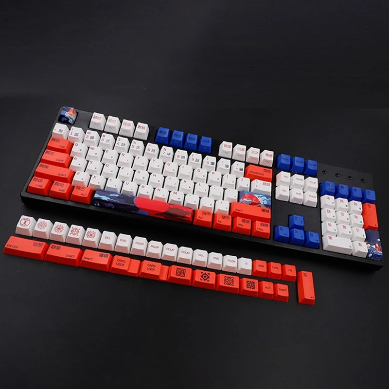 134-Key PBT Keycaps Sublimation 61/64/87/96/104 Mechanical Keyboard 6.25X Cherry MX Keycaps 
134-Key PBT Keycaps Sublimation 61/64/87/96/104 Mechanical Keyboard 6.25X Cherry MX Keycaps