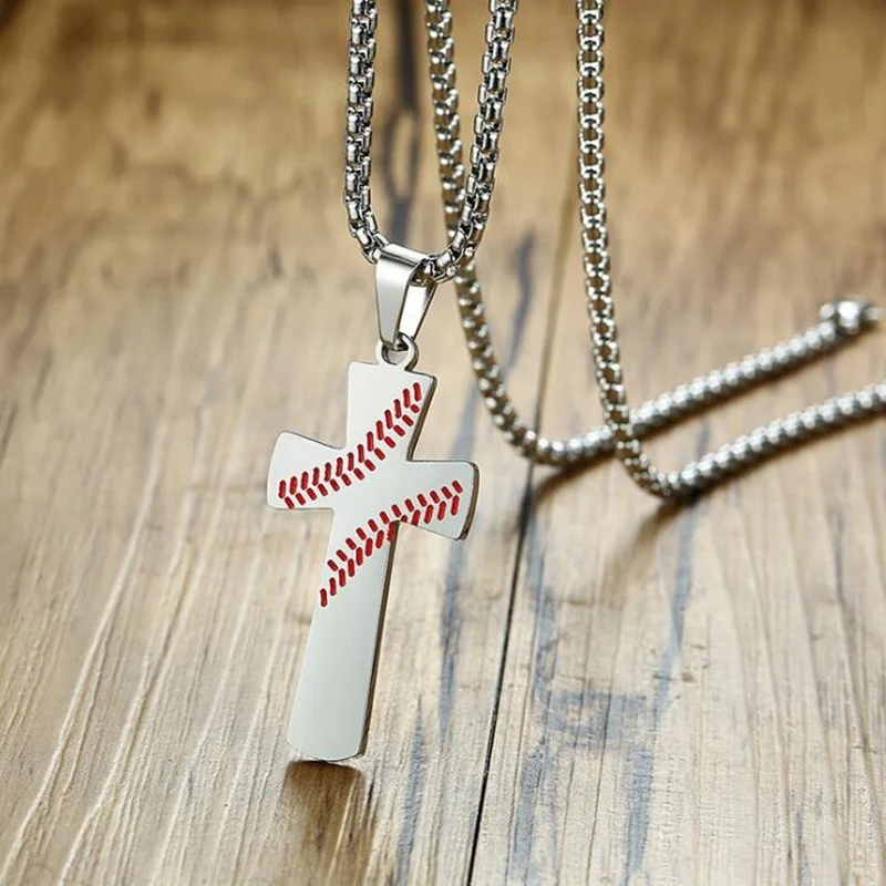 Ожерелье с подвеской в виде Бейсбольного Креста я могу сделать все сила