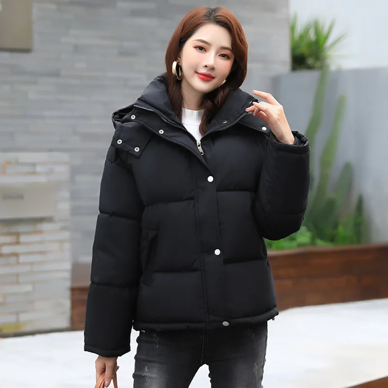 Winter Puffer Jacket Women Thicken Warm Cotton Padded Coat Woman Parkas Stand Collar Hooded Solid Color Parka Female Jacket
Winter Puffer Jacket Women Thicken Warm Cotton Padded Coat Woman Parkas Stand Collar Hooded Solid Color Parka Female Jacket