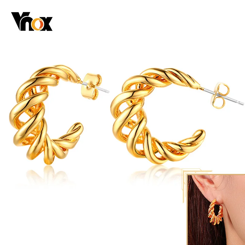Vnox Hoop Earrings for Women,Twisted Copper Circle Earrings, Gold Color Street OL Party Jewelry
Vnox Hoop Earrings for Women,Twisted Copper Circle Earrings, Gold Color Street OL Party Jewelry