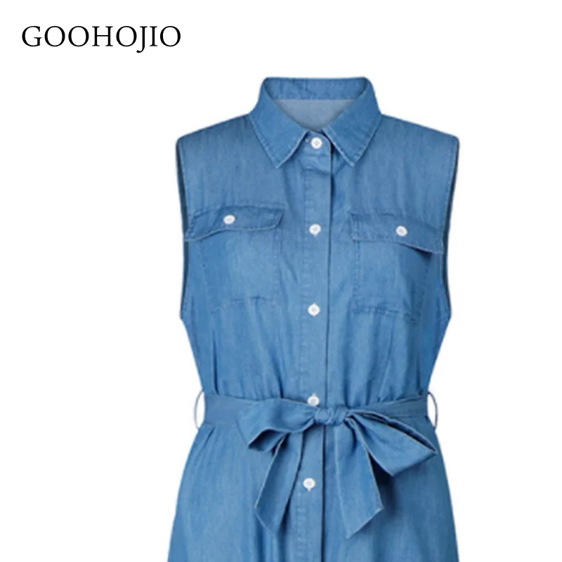 GOOHOJIO 2021 New Spring Autumn Fashionable Dress Women Single-breasted Sleeveless Dress for Ladies Denim Women High Waist Dress
GOOHOJIO 2021 New Spring Autumn Fashionable Dress Women Single-breasted Sleeveless Dress for Ladies Denim Women High Waist Dress