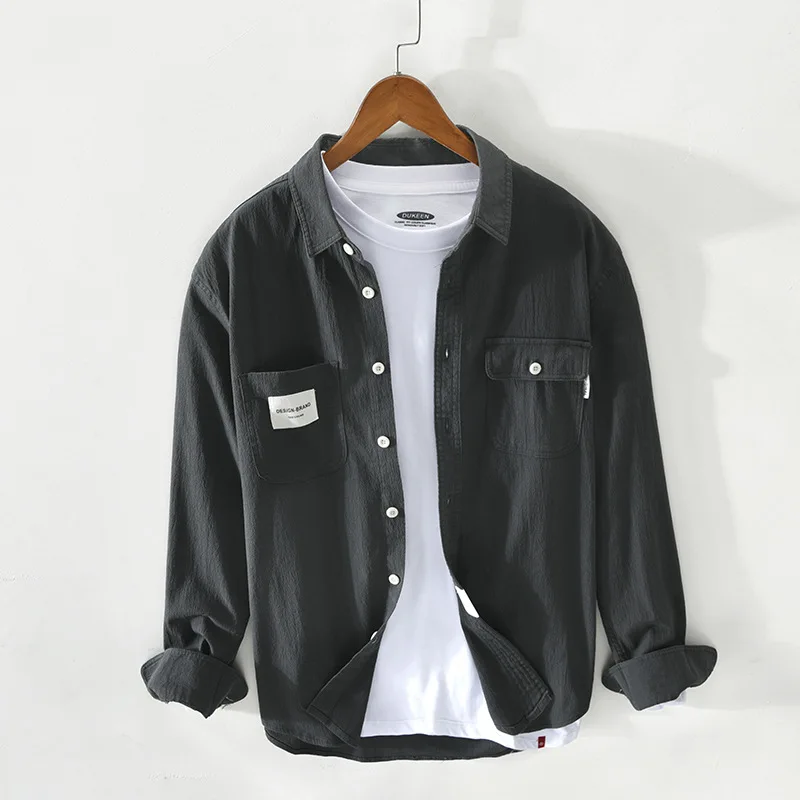 Spring and Summer Men's Casual Long Sleeved Shirt Jacket 100% Cotton Comfortable Loose Tops Male Fashion Handsome Pockets Shirts
Spring and Summer Men's Casual Long Sleeved Shirt Jacket 100% Cotton Comfortable Loose Tops Male Fashion Handsome Pockets Shirts