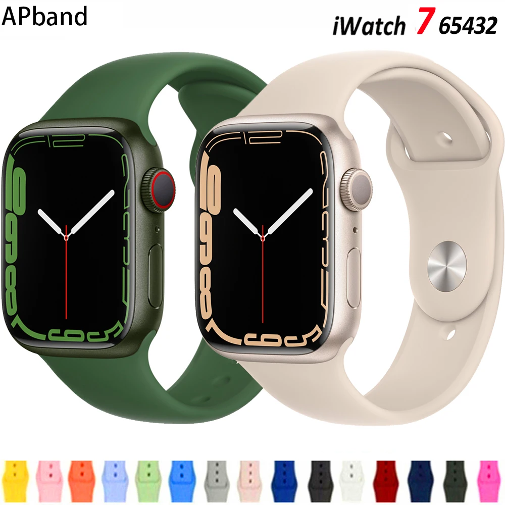 Силиконовый ремешок для Apple watch band 44 мм 45 мм 42 мм, браслет для iWatch 40 мм 38 мм 41 мм, correa apple watch series 6 5 3 SE 7
Силиконовый ремешок для Apple watch band 44 мм 45 мм 42 мм, браслет для iWatch 40 мм 38 мм 41 мм, correa apple watch series 6 5 3 SE 7