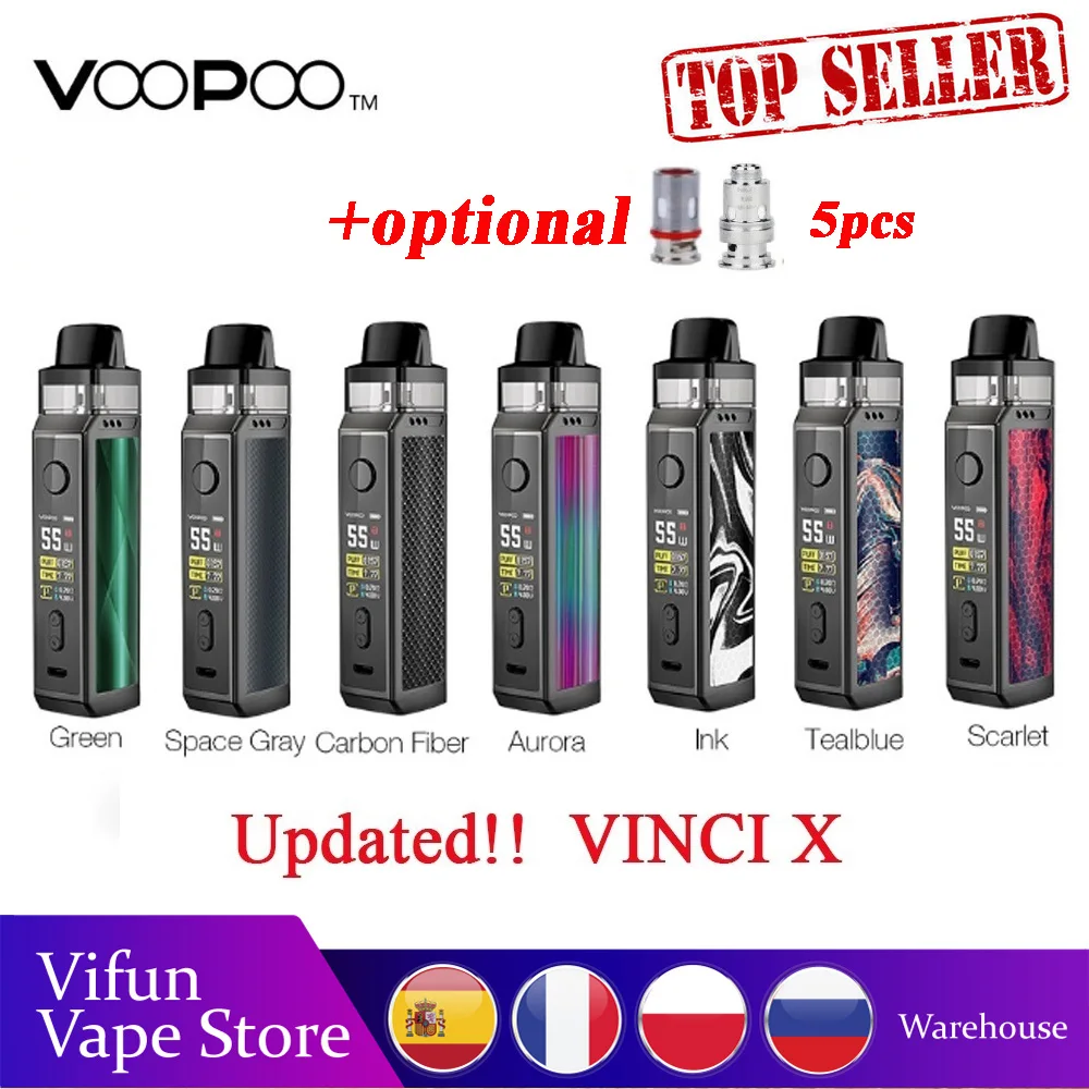 Горячая Распродажа 70 Вт VOOPOO VINCI X Pod Kit с двойной катушкой работает от одной батареи