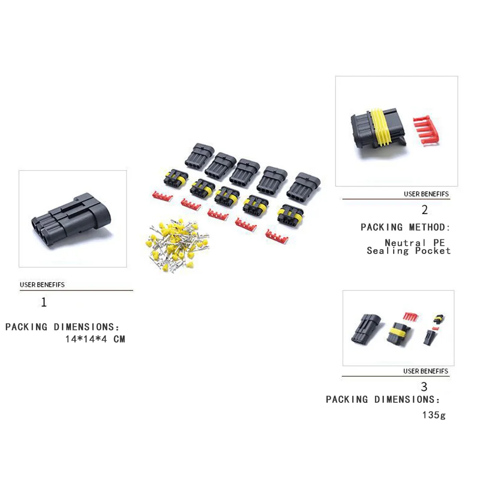 4 Pin Way Car Wire Connector 16 AWG Waterproof Plug Socket with Male and Female Docking
4 Pin Way Car Wire Connector 16 AWG Waterproof Plug Socket with Male and Female Docking
