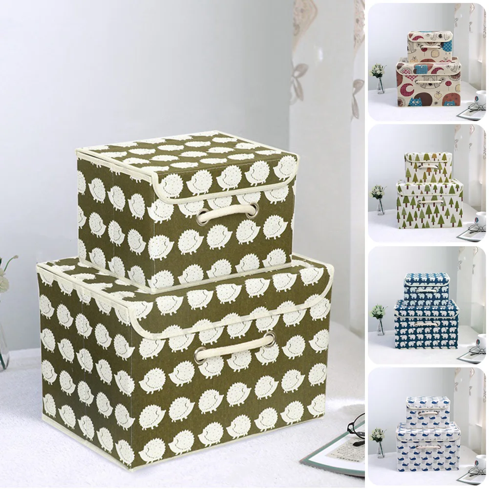 2 pieces of foldable linen fabric storage box with lid clothing toys sundries home office storage basket органайзер для хранения
2 pieces of foldable linen fabric storage box with lid clothing toys sundries home office storage basket органайзер для хранения