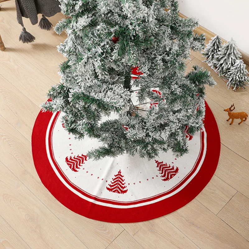 120cm Knitted Christmas Trees Skirt Pine Tree Pattern Round Red Xmas Carpet Apron Felt New Year Home Decoration Ornaments Gifts
120cm Knitted Christmas Trees Skirt Pine Tree Pattern Round Red Xmas Carpet Apron Felt New Year Home Decoration Ornaments Gifts