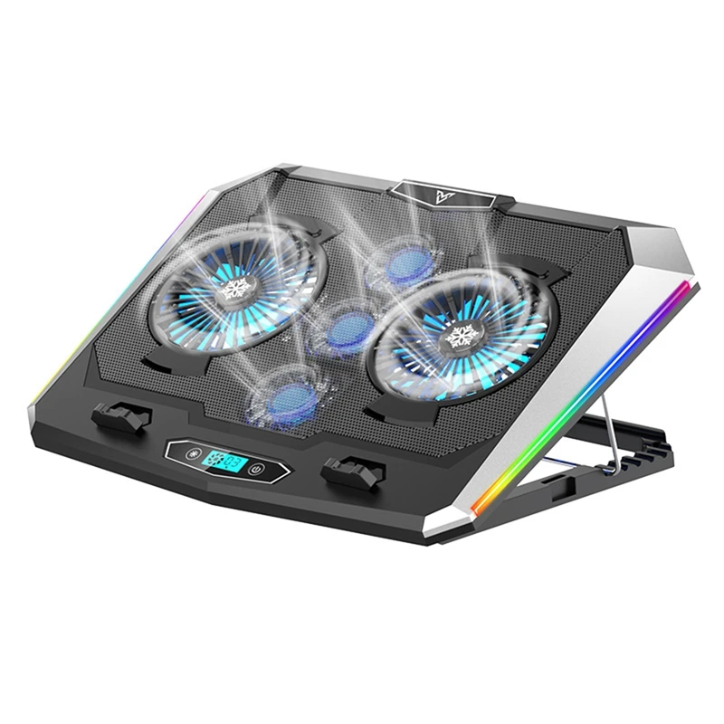 Notebook Cooler 5 Fans LED Screen RGB Lighting Effect for 12-17 Inch Notebook Cooling Pad Notebook Computer Stand
Notebook Cooler 5 Fans LED Screen RGB Lighting Effect for 12-17 Inch Notebook Cooling Pad Notebook Computer Stand