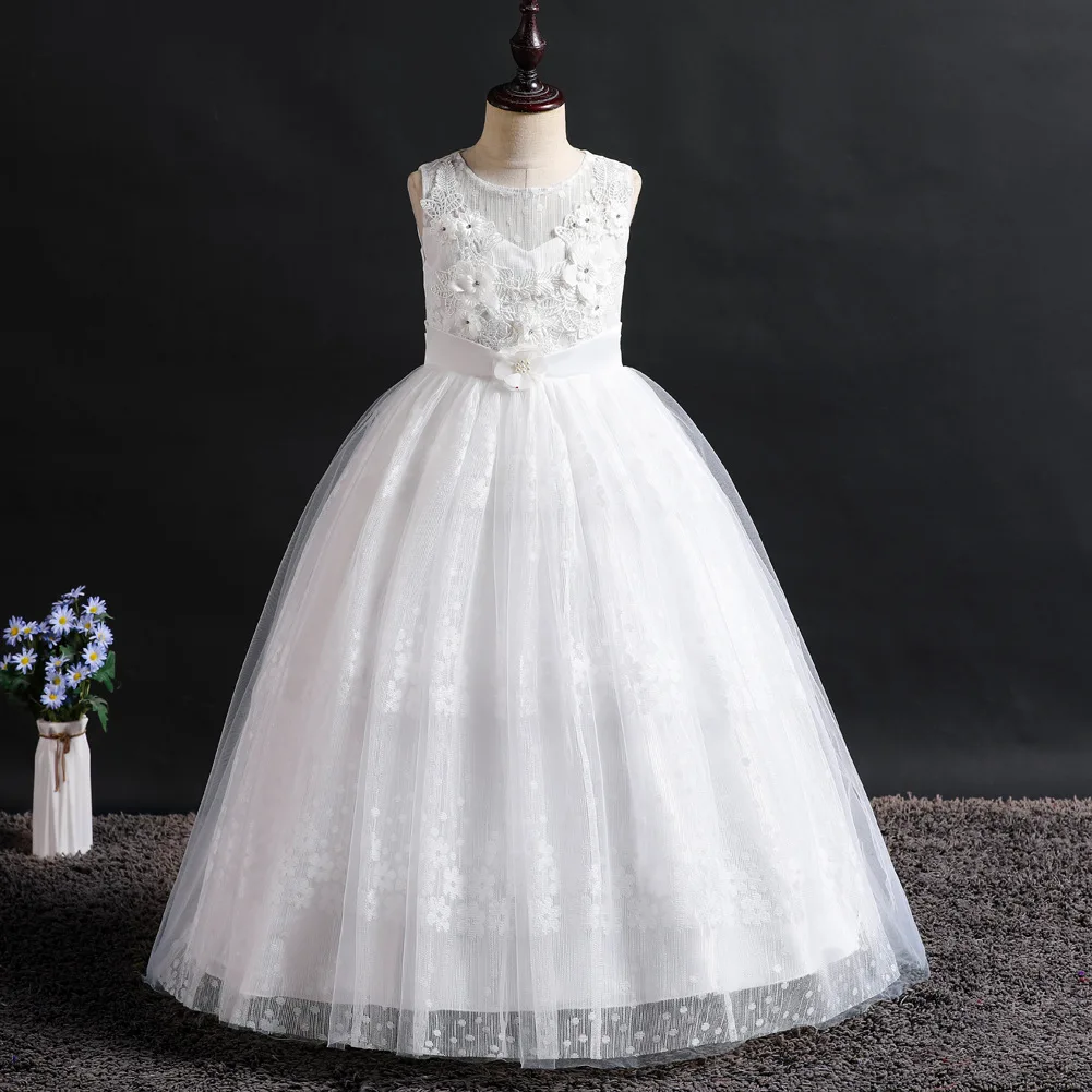 Spring/summer/autumn girls long solid color performance dress girls middle age children host lace princess dress
Spring/summer/autumn girls long solid color performance dress girls middle age children host lace princess dress