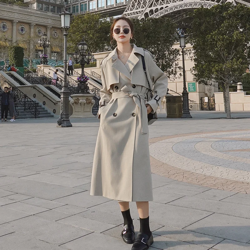 Women Windbreake Spring Autumn Loose Fine Grid Fashion Lapel Ladies Cloak Double -Breasted High-End Long New Trench Coat Female
Women Windbreake Spring Autumn Loose Fine Grid Fashion Lapel Ladies Cloak Double -Breasted High-End Long New Trench Coat Female