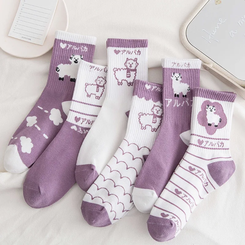 1pair Japanese Purple Women Fashion Spring and Summer Middle Tube Socks Cartoon Cute Lamb Cotton Socks Harajuku College
1pair Japanese Purple Women Fashion Spring and Summer Middle Tube Socks Cartoon Cute Lamb Cotton Socks Harajuku College