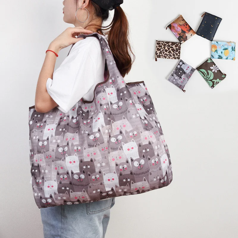 Cartoon Large Reusable Grocery Bags Washable Eco Friendly Foldable Shopping Bag Waterproof Polyester Travel Tote pouch
Cartoon Large Reusable Grocery Bags Washable Eco Friendly Foldable Shopping Bag Waterproof Polyester Travel Tote pouch