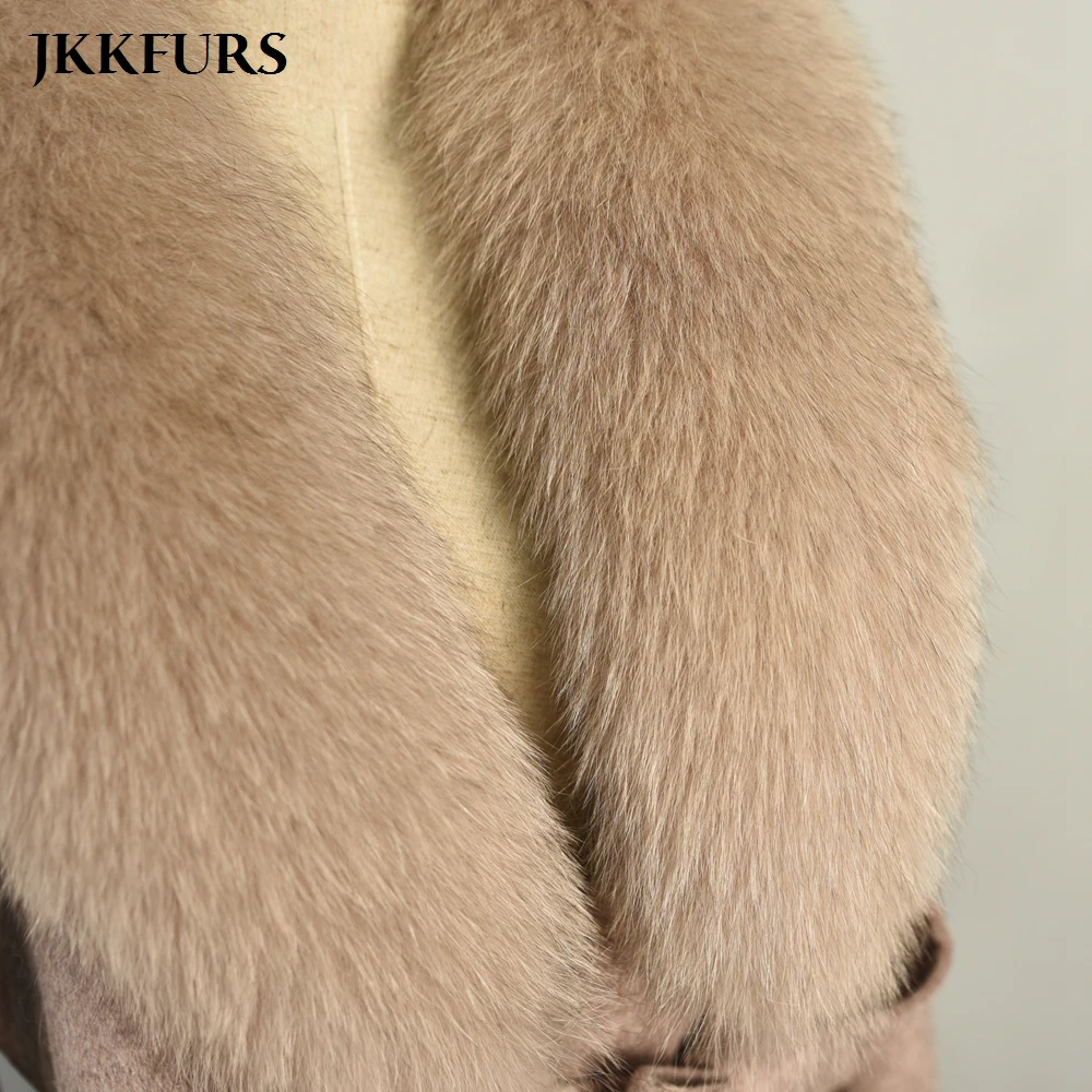 Women's Long Wool Coat Luxury Detachable Fluffy Fox Fur Genuine Real Fur Winter Spring Warm Jacket Top Quality S7583
Women's Long Wool Coat Luxury Detachable Fluffy Fox Fur Genuine Real Fur Winter Spring Warm Jacket Top Quality S7583