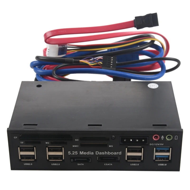 Multifuntion 5,25 "кардридер для медиа приборной панели USB 2,0 USB 3,0 20 pin e-SATA Передняя панель
Multifuntion 5,25 "кардридер для медиа приборной панели USB 2,0 USB 3,0 20 pin e-SATA Передняя панель