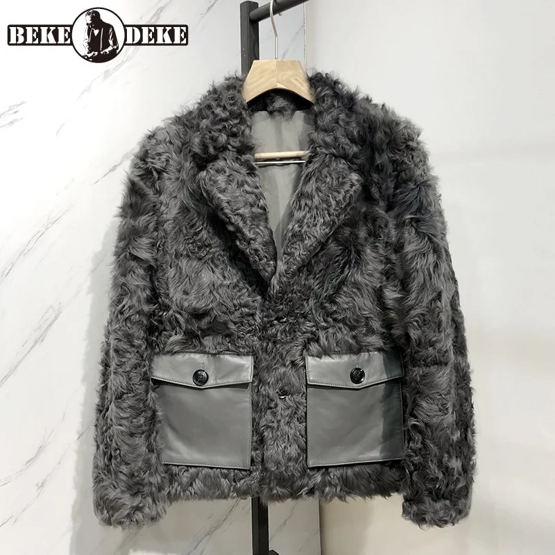 Winter Men Office Leisure Lamb Fur Jackets Luxury Natural Fur Single Breasted Short Coat Business Turn-Down Collar Outerwear 4XL
Winter Men Office Leisure Lamb Fur Jackets Luxury Natural Fur Single Breasted Short Coat Business Turn-Down Collar Outerwear 4XL