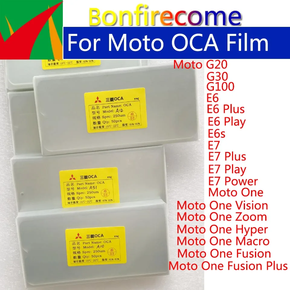 50Pcs/Lot OCA Optical Clear Adhesive For Motorola Moto G100 G20 G30 E6S E6 Plus Play Moto One Vision Zoom Hyper Macro Fusion
50Pcs/Lot OCA Optical Clear Adhesive For Motorola Moto G100 G20 G30 E6S E6 Plus Play Moto One Vision Zoom Hyper Macro Fusion