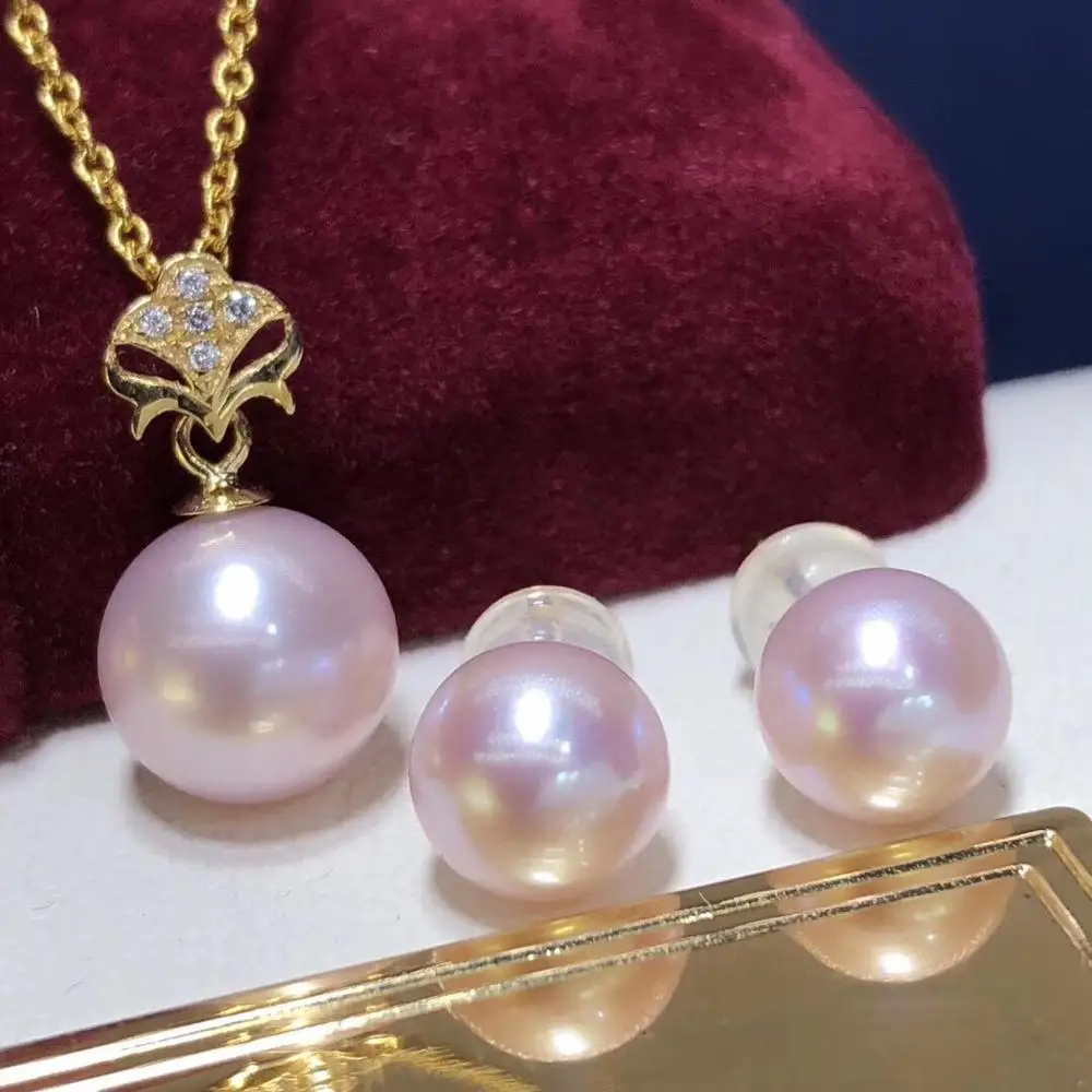 Fine Jewelry 18K Yellow Gold Natural Fresh Water Pink Pearl 7-10mm Female's Jewelry Sets for Women FIne Jewelry Sets
Fine Jewelry 18K Yellow Gold Natural Fresh Water Pink Pearl 7-10mm Female's Jewelry Sets for Women FIne Jewelry Sets