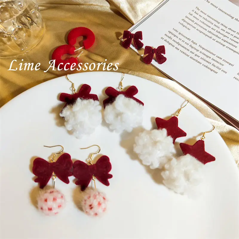 2021 New Christmas Lamb Wool Red Bow Crochet Earrings for Woman Cute Christmas Bow Plush Earrings Charm Gift Jewelry Wholesale
2021 New Christmas Lamb Wool Red Bow Crochet Earrings for Woman Cute Christmas Bow Plush Earrings Charm Gift Jewelry Wholesale