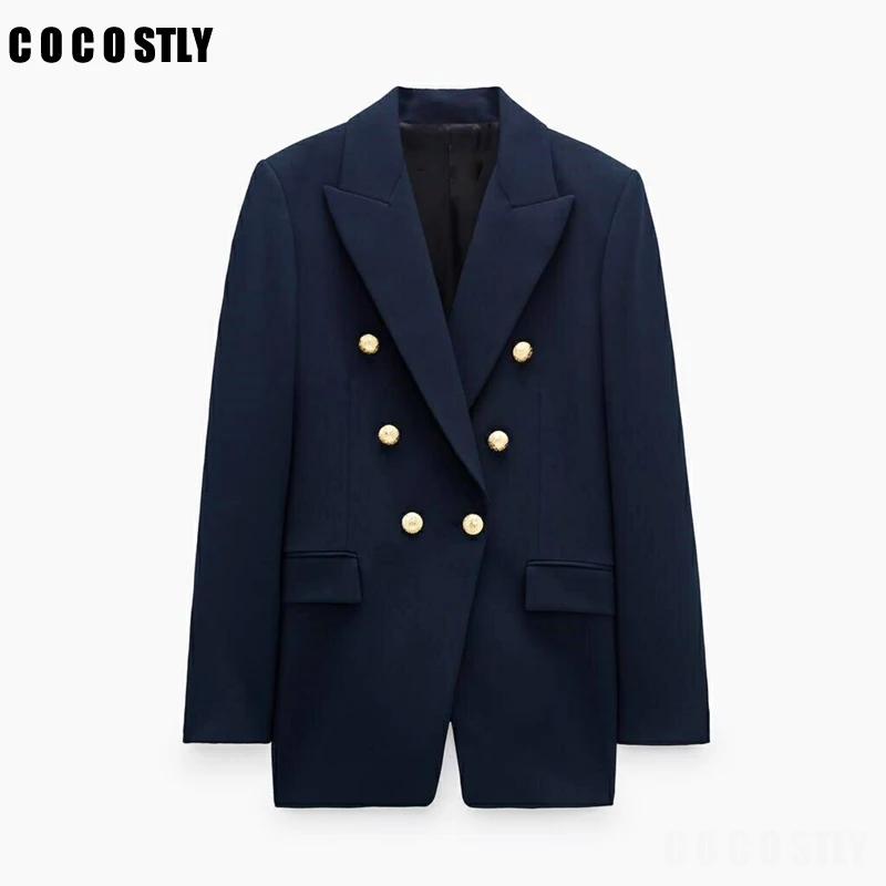 New Blazer Women 2020 Fashion Office Wear Double Breasted Blazer Coat Vintage Long Sleeve Female Outerwear Chic Tops
New Blazer Women 2020 Fashion Office Wear Double Breasted Blazer Coat Vintage Long Sleeve Female Outerwear Chic Tops