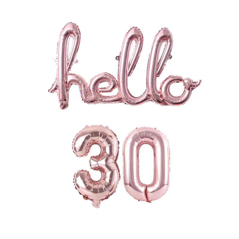Фольгированные шары CHLEZI Hello 30 40 50, 16 дюймов, розовое золото, серебро 
Фольгированные шары CHLEZI Hello 30 40 50, 16 дюймов, розовое золото, серебро