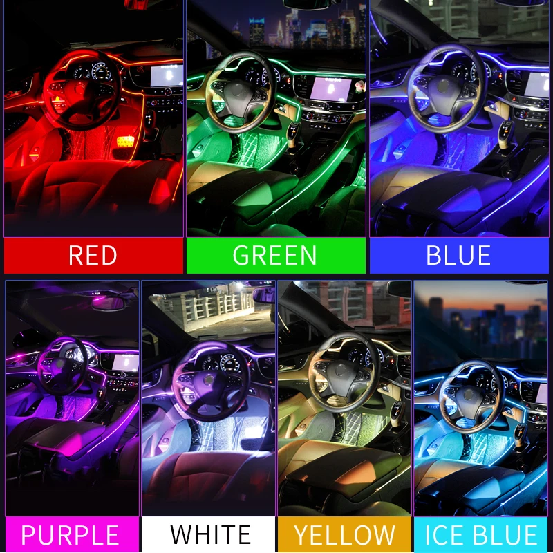 NEW Led Ambient Light RGB 8m 1 in 14 Car Interior Atmosphere Lamp Remote APP 12V Auto Decorative Dashboard Foot Door Mood Lights
NEW Led Ambient Light RGB 8m 1 in 14 Car Interior Atmosphere Lamp Remote APP 12V Auto Decorative Dashboard Foot Door Mood Lights