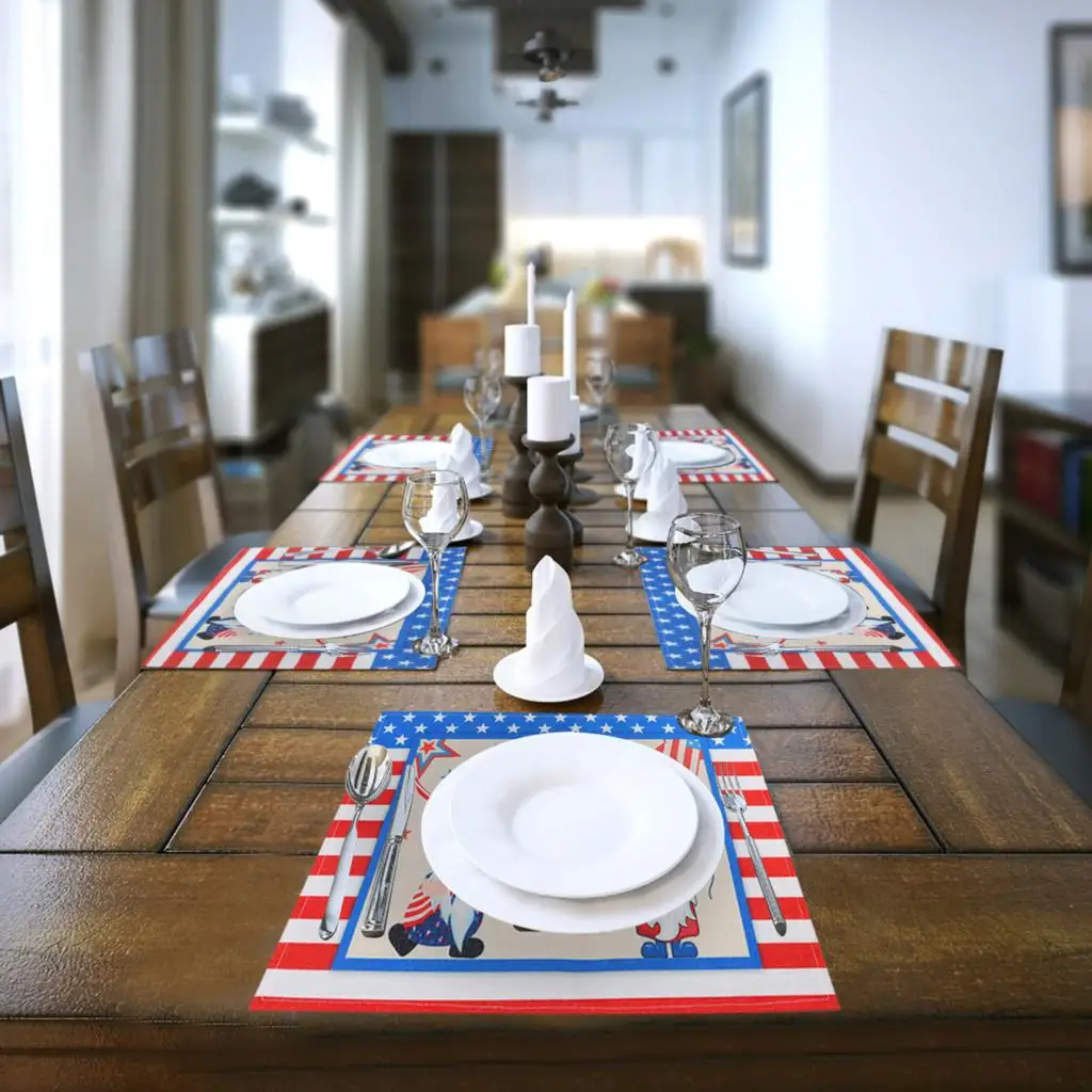 6 Pieces 4th of July Placemats Independence Day Decoration Tablemats Place-Mats 
6 Pieces 4th of July Placemats Independence Day Decoration Tablemats Place-Mats