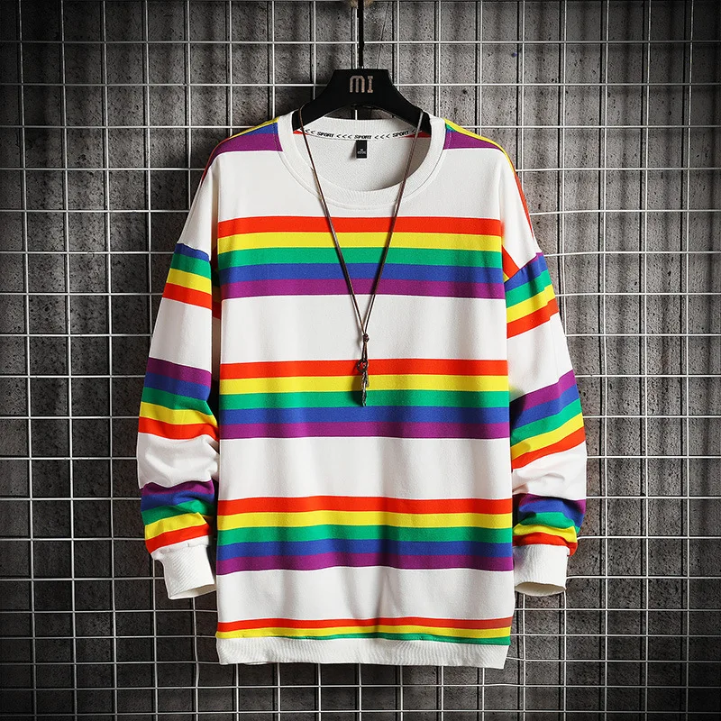 Spring 2021 new men's Korean casual striped top popular logo sweaters for men and women
Spring 2021 new men's Korean casual striped top popular logo sweaters for men and women