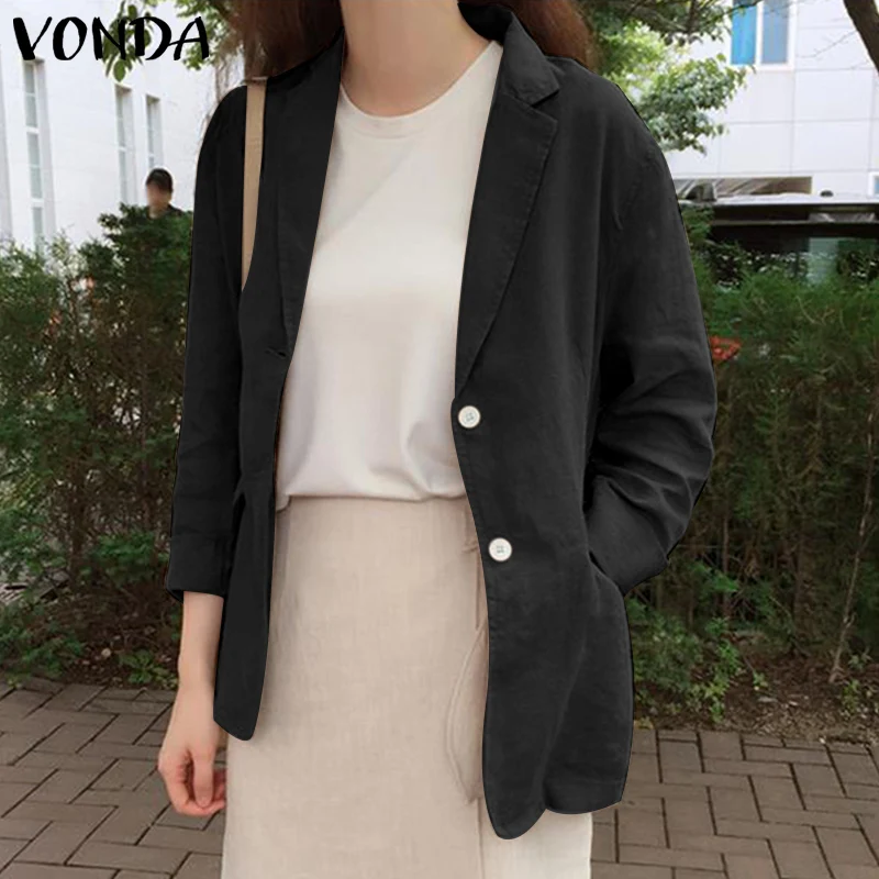 VONDA 2021 Women Coat Spring Autumn Suit Blazer Loose Solid Outerwear Veste Oversize Casual Long Sleeve Lapel Overcoats Female
VONDA 2021 Women Coat Spring Autumn Suit Blazer Loose Solid Outerwear Veste Oversize Casual Long Sleeve Lapel Overcoats Female